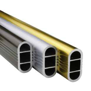 加厚衣柜挂衣杆横杆橱柜内挂杆铝合金扁管衣架挑撑衣杆晾衣杆单杆