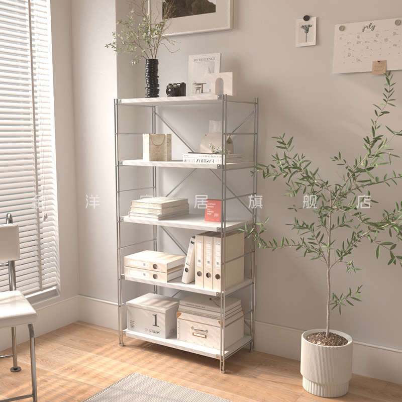 置物架白色落地组合架厨房简约收纳架书房多层架子浴室客厅卧室
