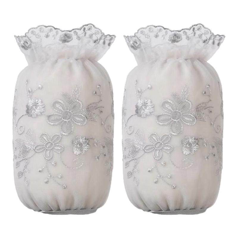 秋冬季成人短款蕾丝袖套女厨房办公室工作耐脏羽绒服套袖学生护袖