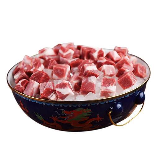内蒙古冰煮羊2斤涮羊肉火锅食材阿牧特草原散养羔羊肉调理羊肉块