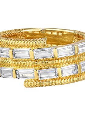 luvaj缠绕戒指微镶锆石欧美轻奢