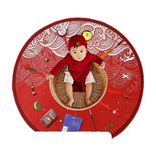 一周岁抓周用品女宝宝男孩套装抓阄地毯全套小孩生日布置道具现代
