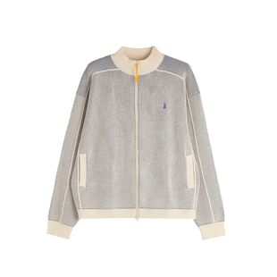 roaringwild a arch咆哮野兽米白色开衫格子外套美式华夫格毛衣男