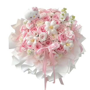 永生花多巴胺仿真香皂玫瑰花束女生生日送女友闺蜜情人节三八礼物