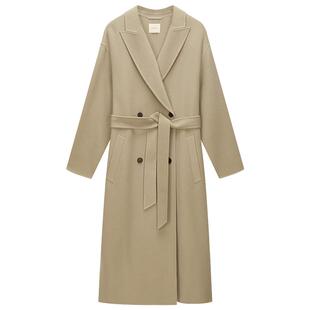 【季末折扣】Woolmark认证 欧时力 100%羊毛呢大衣腰带2025秋冬