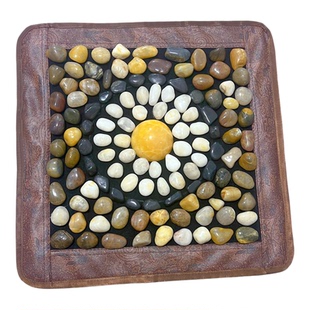 鹅卵石足底按摩垫穴位石子脚垫家用指压板石头脚踩走毯雨花石地垫