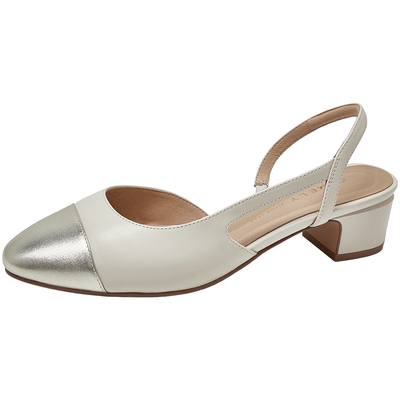 康莉真皮通勤包头凉鞋小香风女鞋