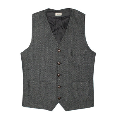 英式复古粗花呢tweed羊毛马甲