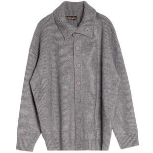 grape wang 厚实粗棒针织毛衣宽松开衫冬季新款上衣百搭外套