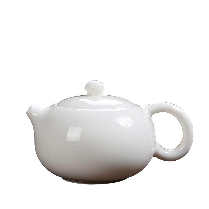 德化白瓷西施壶羊脂玉侧把泡茶壶