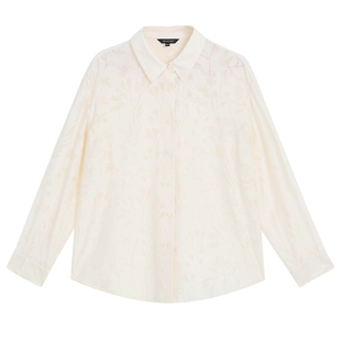 【刘涛同款】YINER音儿2026夏季新款优雅烧花肌理感H型翻领衬衫