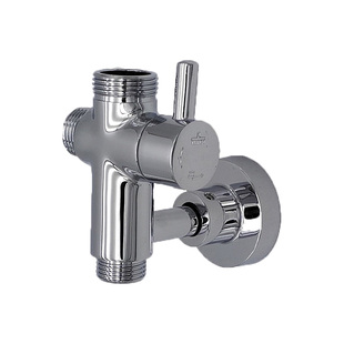 花洒淋浴杆一进二出分水器固定座支架一体分水转换切换开关配件