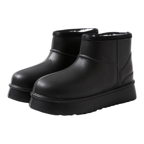 2025年新款雪地靴女款平底冬季加绒加厚保暖棉鞋防水防滑中筒雨靴