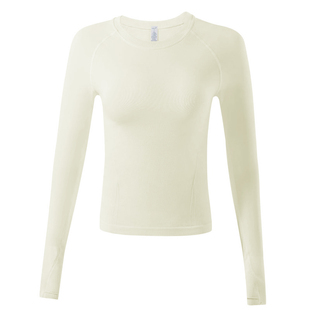 瑜伽服女秋冬跑步运动长袖速干衣羽毛球网球训练上衣健身T恤套装