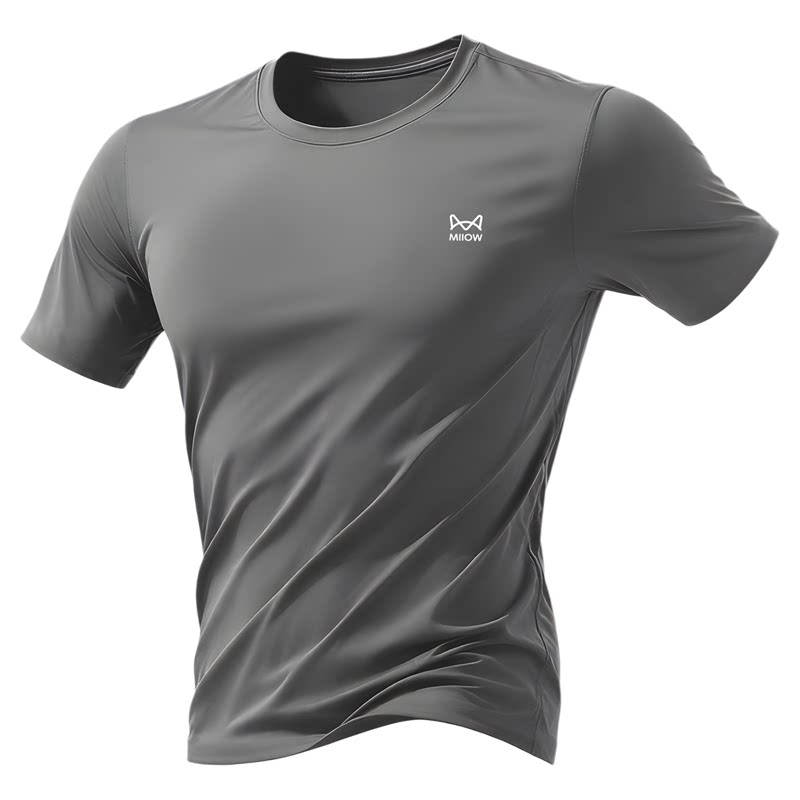 猫人速干短袖跑步t恤男士夏季新款凉感运动透气上衣宽松圆领冰丝