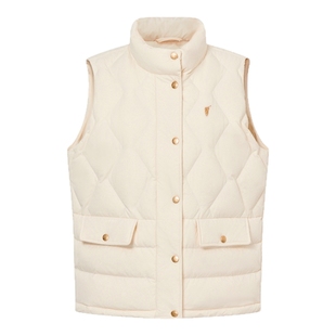 POLOWALK女装2025冬季新款女士羽绒马甲背心保暖外套立领拉链上衣