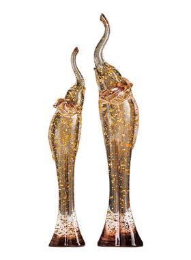 轻奢小众艺术客厅电视柜大象摆件