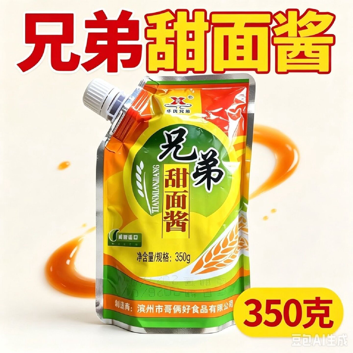 甜面酱350克兄弟甜面酱袋装滨州特产商用