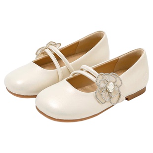千百度童鞋儿童白色小皮鞋女童公主鞋2025春秋季新款单鞋女宝宝
