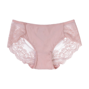 D22|MsKKay内裤大码薄款舒适透气打底裤中腰提臀三角裤性感蕾丝