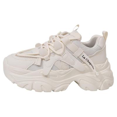 拉夏贝尔厚底增高老爹鞋小白鞋