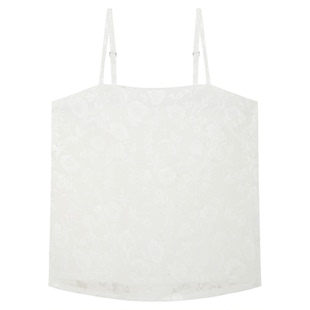 花朝记|山月|汉服内搭吊带暗纹提花人棉百搭简约白色纯色基础款