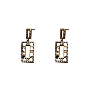 SLA私家 2025年新款复古金 时光耳环 个性脱俗银针耳环女潮