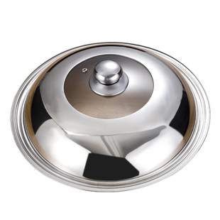 不锈钢锅盖家用炒菜锅盖子32cm34cm炒锅锅盖通用透明锅盖玻璃盖