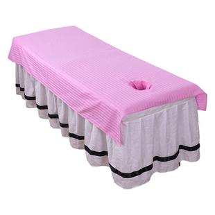 美容床床单纯棉美容院专用带洞按摩全棉推拿单件养生会所床单白色