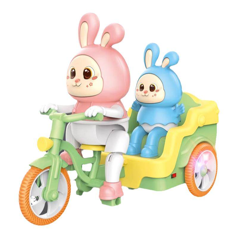 电动玩具小兔子蹬三轮车智力开发