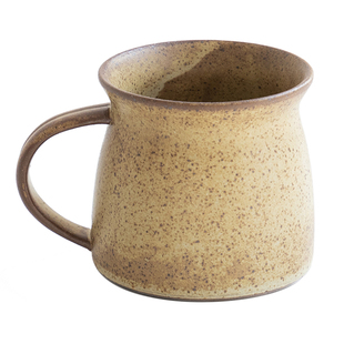 三宅家食器 中古风杯子 鹅绒白釉马克杯 束口咖啡杯子水杯 手作器