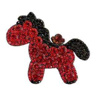 马上有钱水钻小发夹前额侧边夹2026新年发饰鸭嘴夹马年头饰小发卡