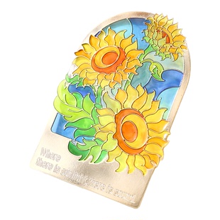 金属书签可定制镂空透明漆书签定制金属腐蚀不锈彩色玻璃漆花朵书签学校文创礼品送老师学生同学小礼品伴手礼