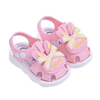 女童凉鞋夏季可爱卡通防滑软底防踢婴幼儿0-3岁可湿水宝宝学步鞋