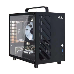 升技i8/i6迷你手提小机箱白色钢化玻璃侧板办公游戏桌面台式机箱