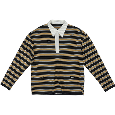 TRHOMME秋季条纹破洞长袖T恤