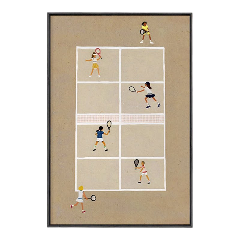 装饰画有框画挂画墙壁复古怀旧美式网球海报体育TENNIS网球场