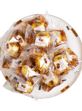 金莎球巧克力球可可味夹心球