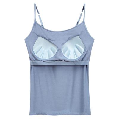 莫代尔吊带带胸垫bra女外穿文胸