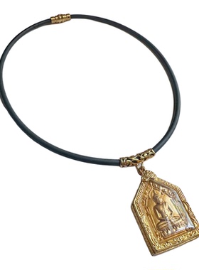 防敏钛钢负离子硅胶佛牌项链