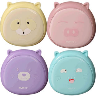 美瞳盒两幅多个简约风便携多副可爱大容量少女透明隐形眼镜盒子KW