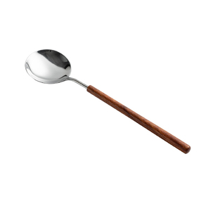 onlycook 木柄刀叉套装304不锈钢牛排刀家用西餐餐具勺子叉子餐刀