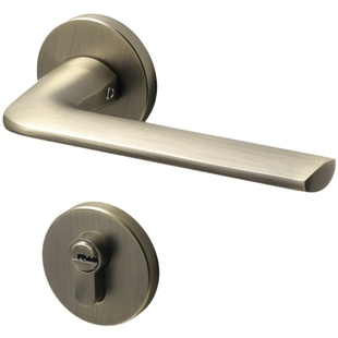 中古卧室门锁室内磁吸静音复古门把手家用古铜色木门锁分体房门锁