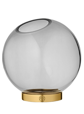 迦乐进口轻奢黄铜圆球玻璃花器