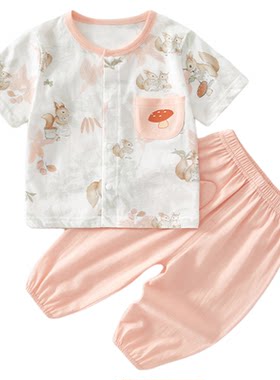 小聪熊婴儿衣服夏季薄款短袖套装