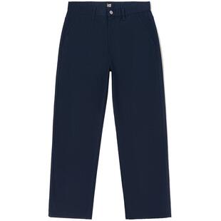 【秋冬抓绒休闲宽松直筒裤】Lee25男款经典斜纹布潮舒适保暖