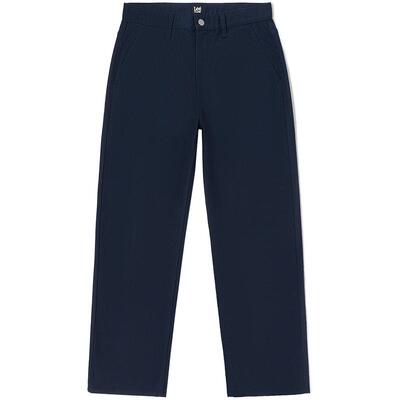 Lee舒适直筒藏青色男休闲布裤