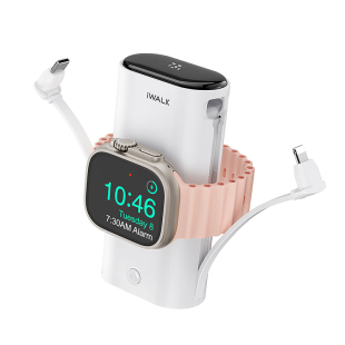 【3C认证充电宝】iWALK爱沃可自带线充电宝双线大容量多功能移动电源适配苹果华为小米手表磁吸充可上飞机