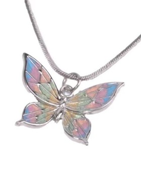 「彩虹雨霁」彩色蝴蝶项链女元气小众设计高级感精致多巴胺锁骨链