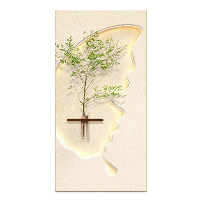 入户玄关装饰画奶油风立体砂岩